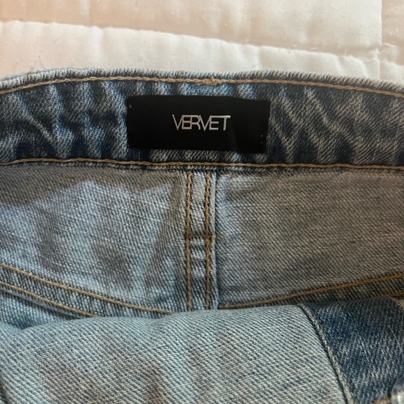 Vervet High Waist Asymmetrical Denim Wrap Skirt | Vervet Skirt - Picture 5 of 7